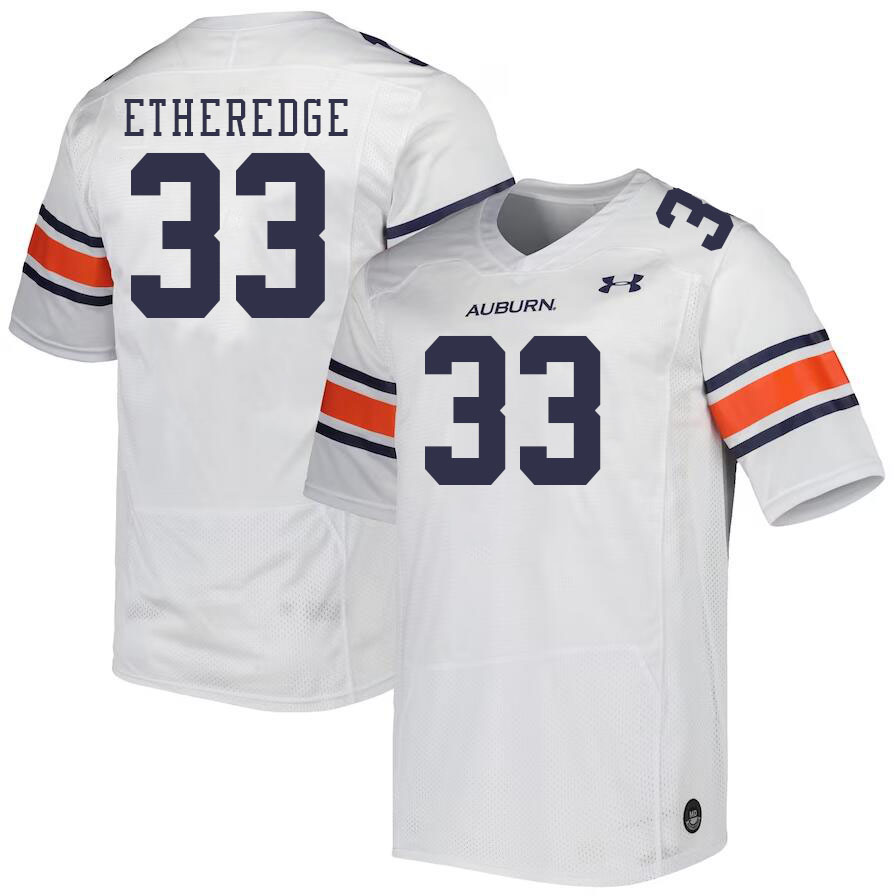 Men #33 Camden Etheredge Auburn Tigers College Football Jerseys Stitched-White - Click Image to Close